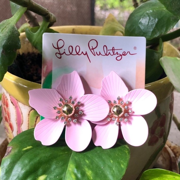 LILLY PULITZER EARRINGS Exquisite Orchid 🩷 $PECIAL🩷 PINK/GOLD ⭐️ PIERCED POST - Picture 4 of 7